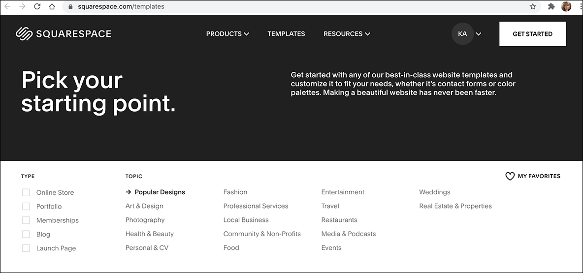 Choose your type and topic