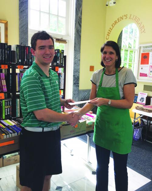 2017 Friends Scholarship recipient Thomas Lacher with Friends Board Member Tish Borkowski Houston