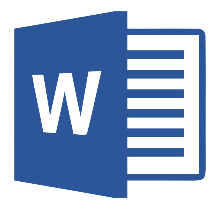 Logo for Microsoft Word. Blue document.