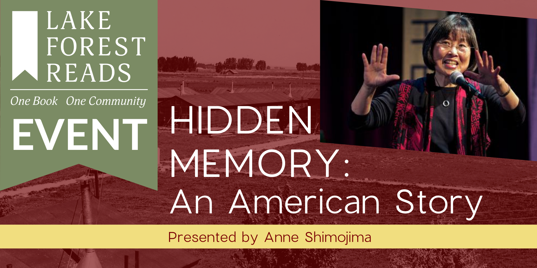 Lake Forest Reads: Hidden Memory: An American Story presented by Anne Shimojima image
