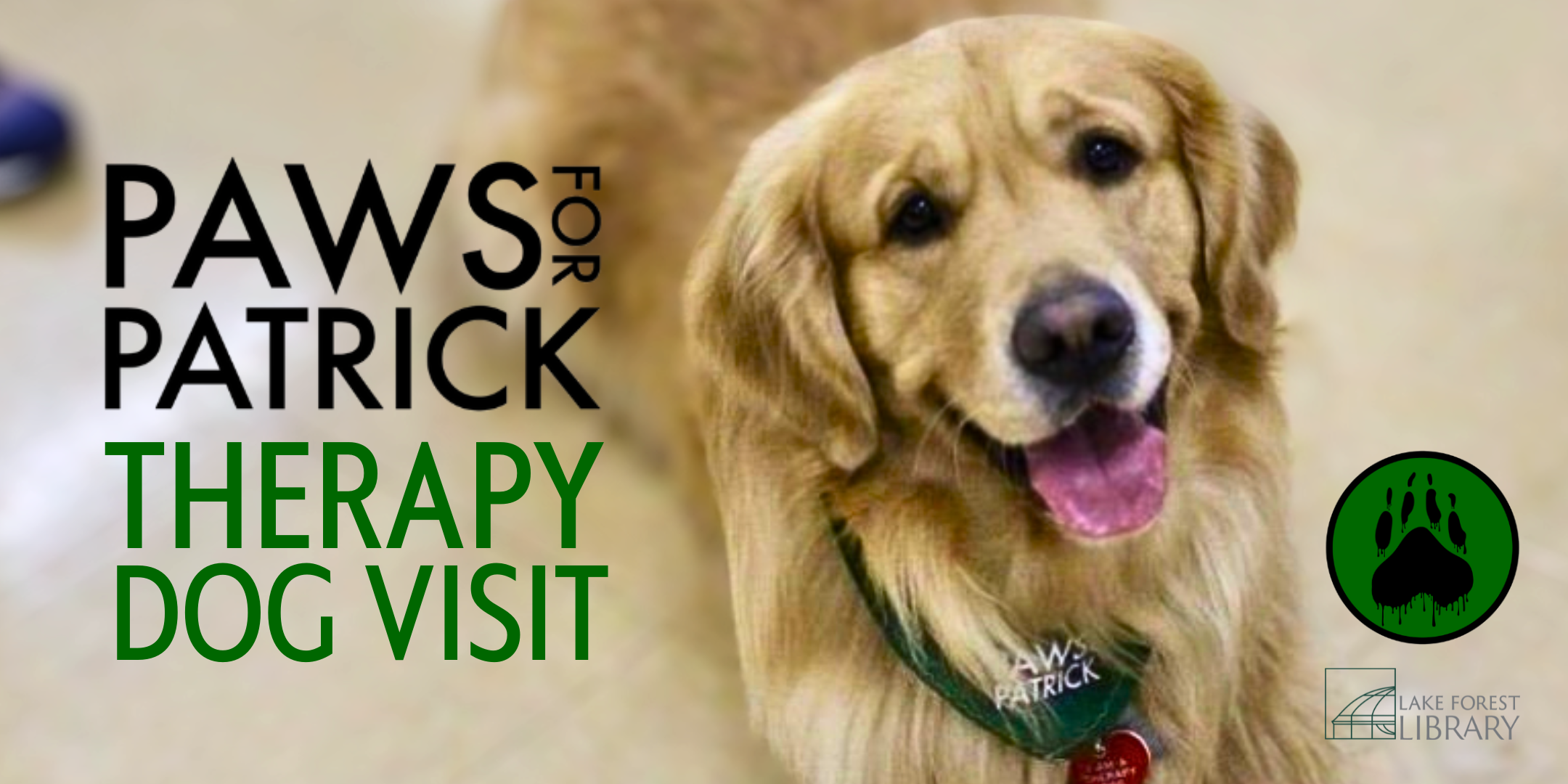 image of "Paws for Patrick Therapy Dog Visit"