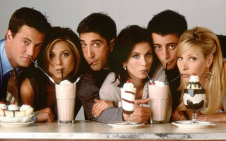 The cast of Friends eating ice cream