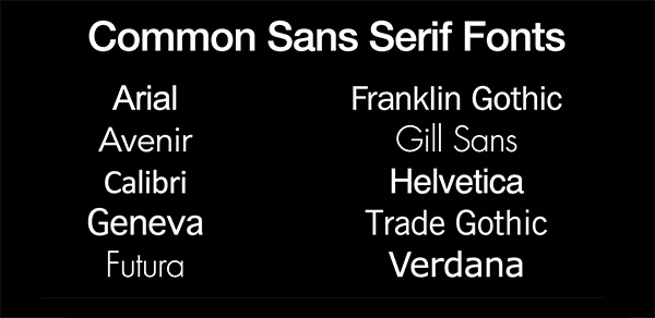 Sans Serif Font Examples