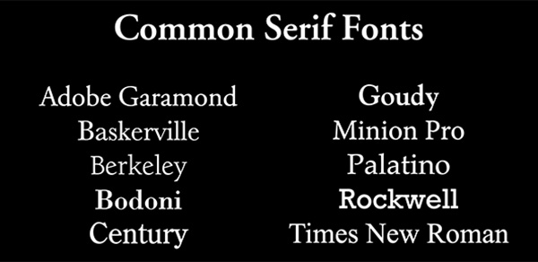 Serif Font Examples