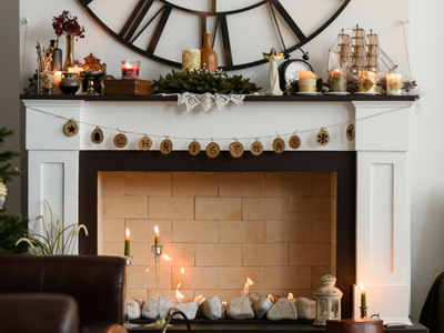 Decorated fireplace