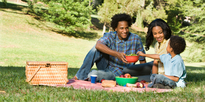 Family picnicking