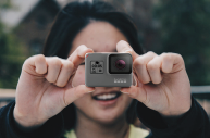 girl with gopro camera