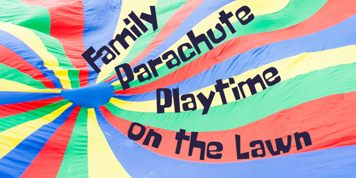 image of "Family Parachute Playtime on the Lawn"